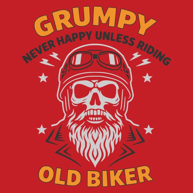Grumpy Old Biker Skull