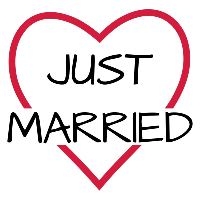 Just married Herz Hochzeit Partnerlook