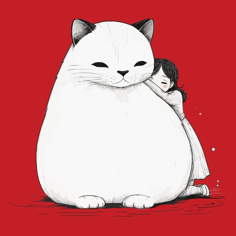 Big cuddle with a cat