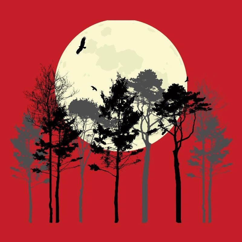 Celestial Forest Silhouette Design