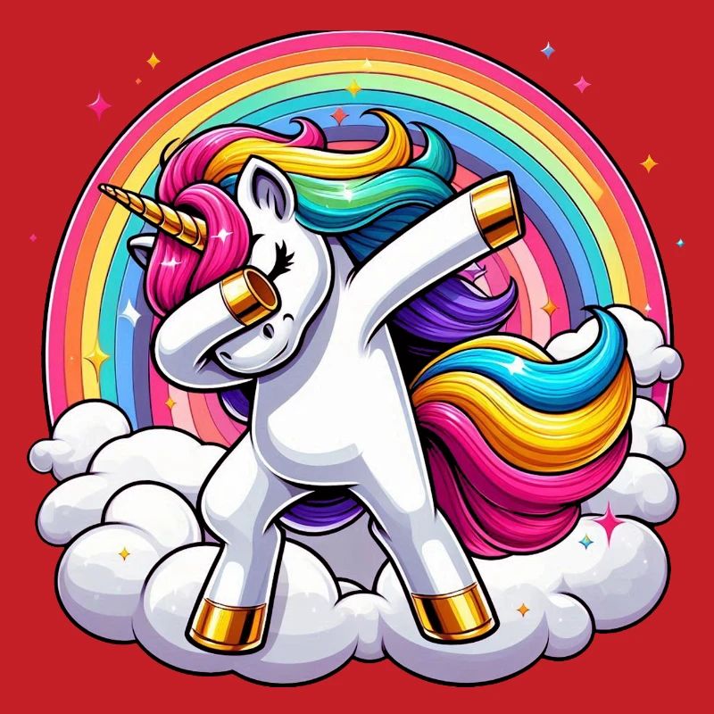 Dabbing Einhorn Regenbogen Unicorn Kinder