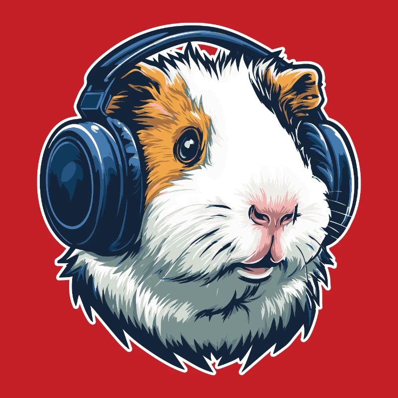 Cochon d’Inde avec casque | Conception musicale