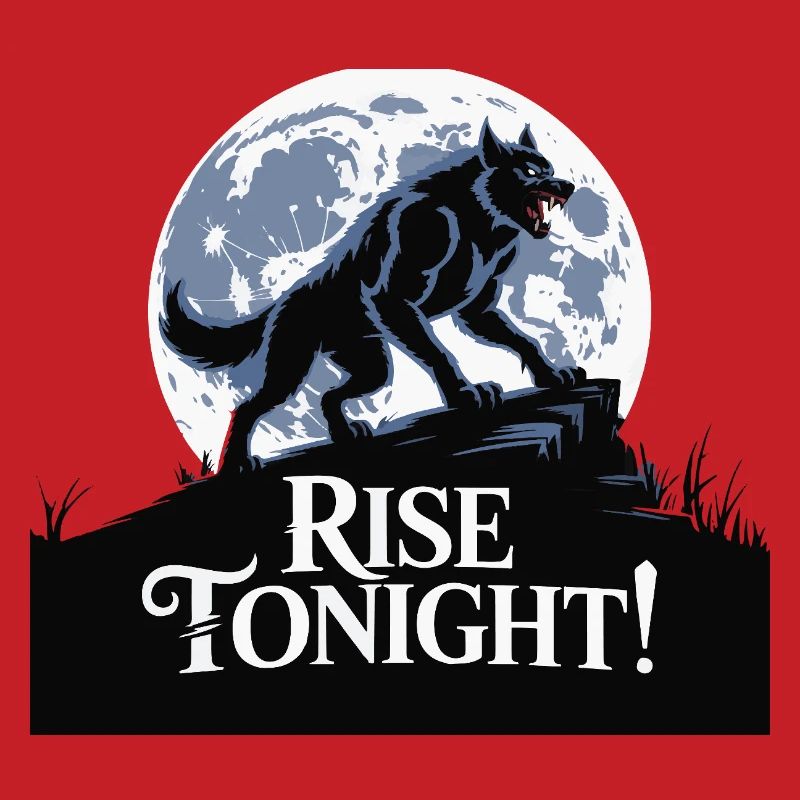 Lone Wolf Rise Tonight Moon Graphic