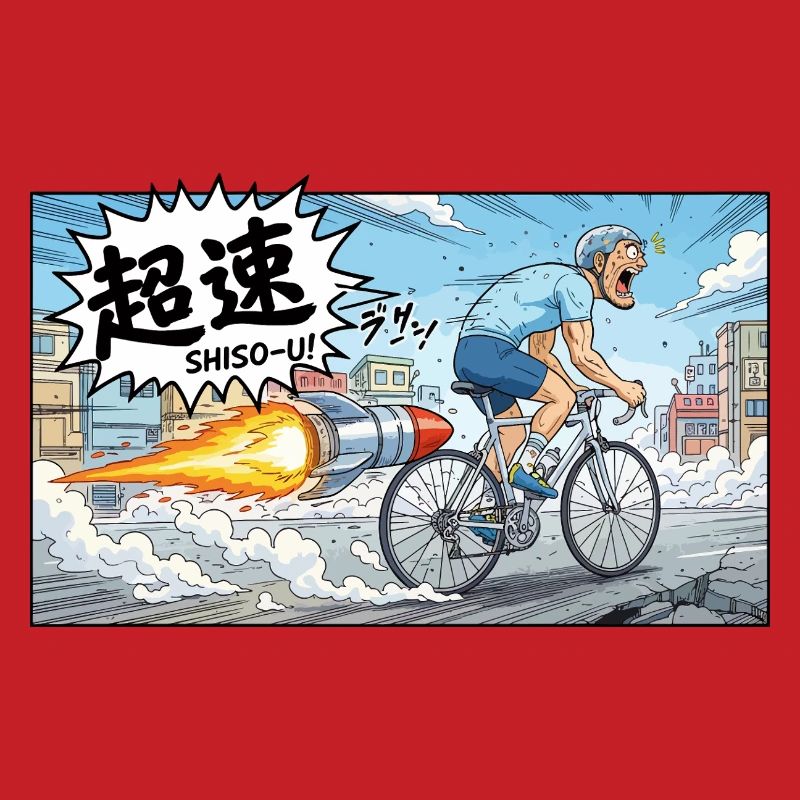 Hypervelocity Cyclist with Rocket Burst