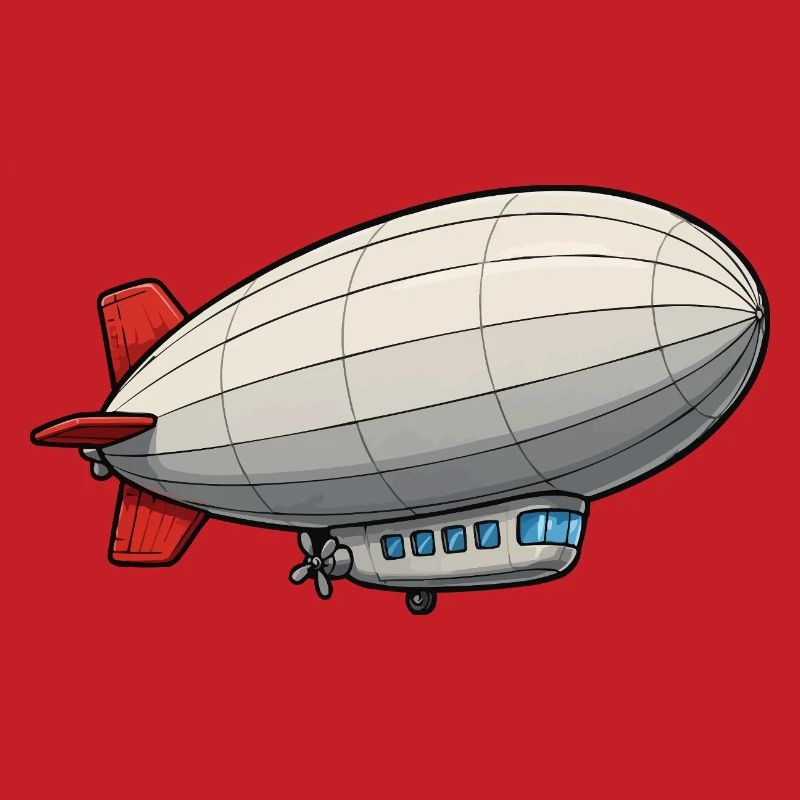 Zeppelin de dessins animés de dirigeables