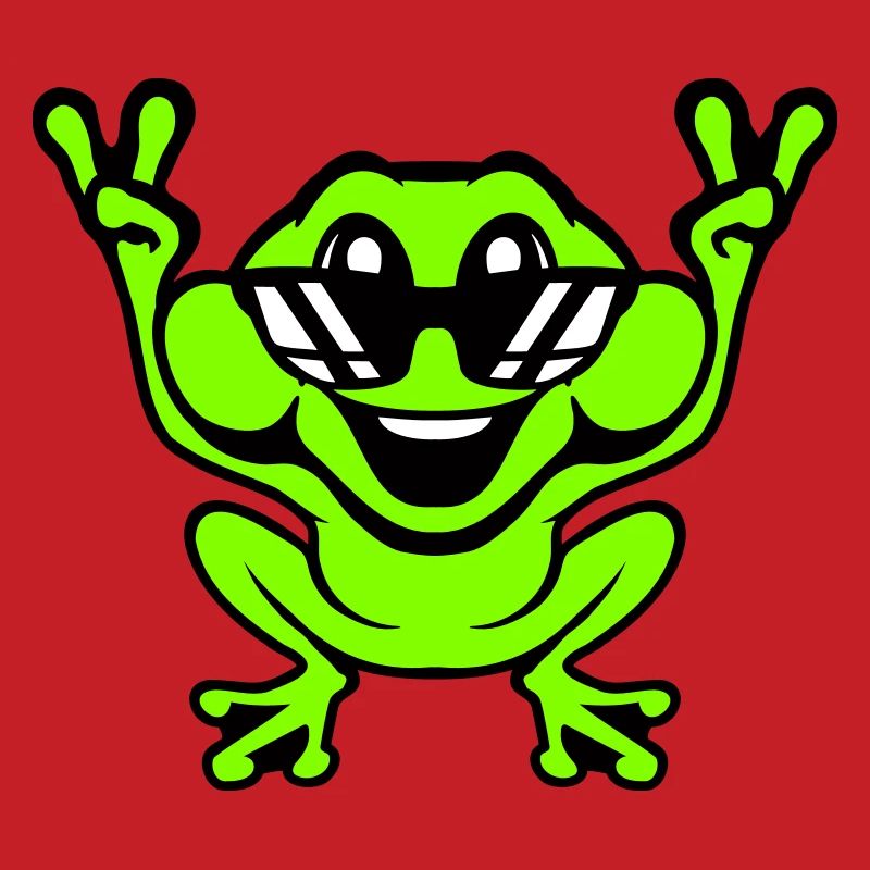 Frog Toad Cool Sunglasses Victory Peace Hands