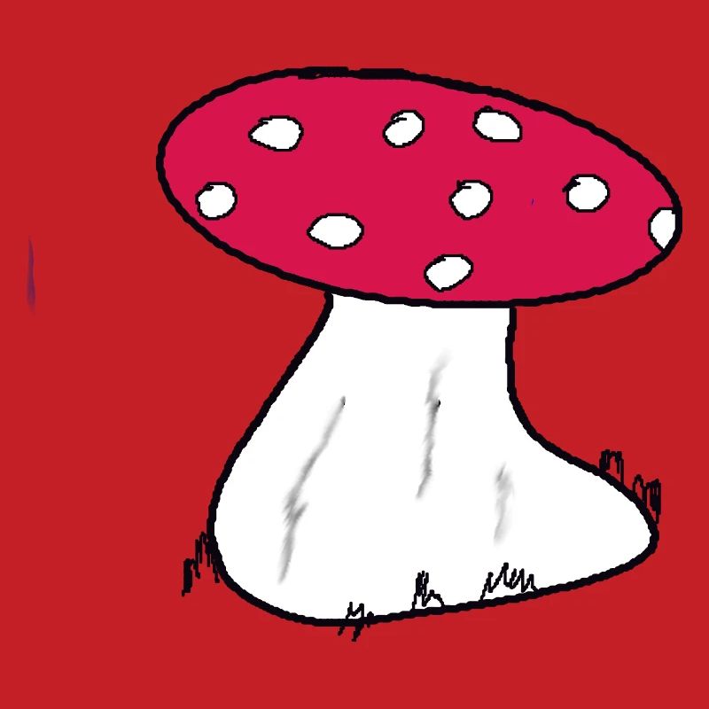 Red Toadstool Cartoon Pattern