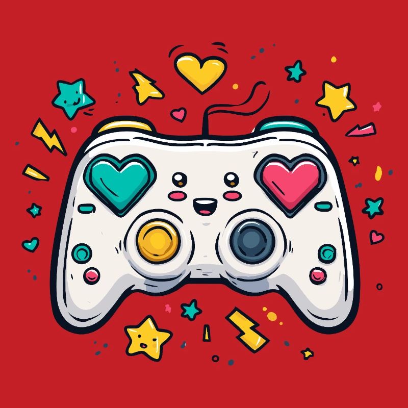 Herzcontroller Neon Spieldesign