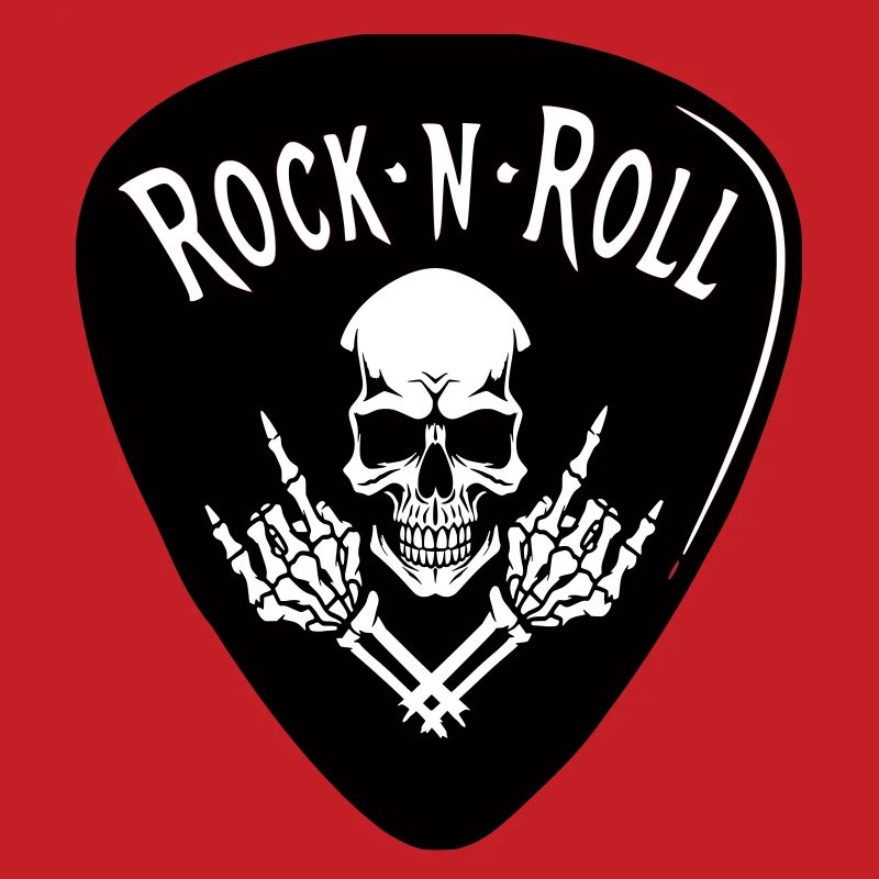 Rock N Roll Skull on Black