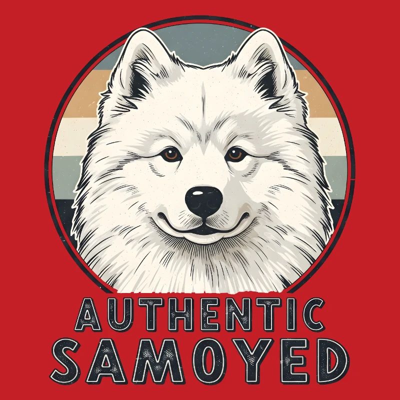 Authentic Samoyed Smile Retro Dog