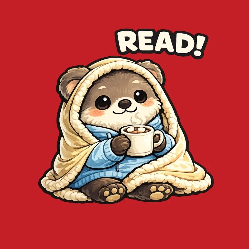 Cuddly Bear Reading Time Under Blanket