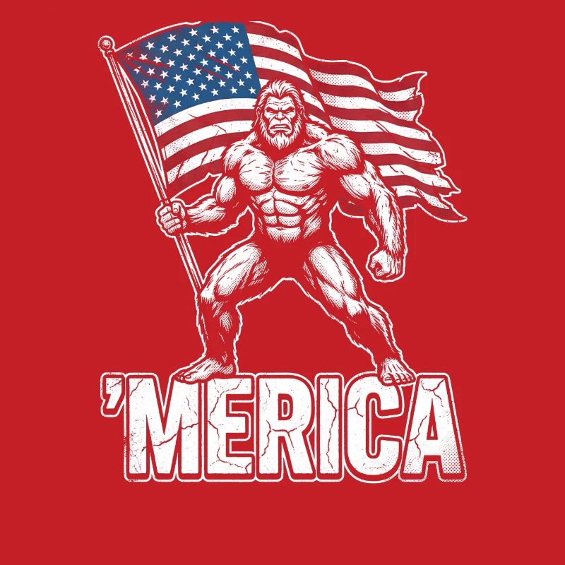 America Bigfoot Funny 4th of July Bigfoot Ameri