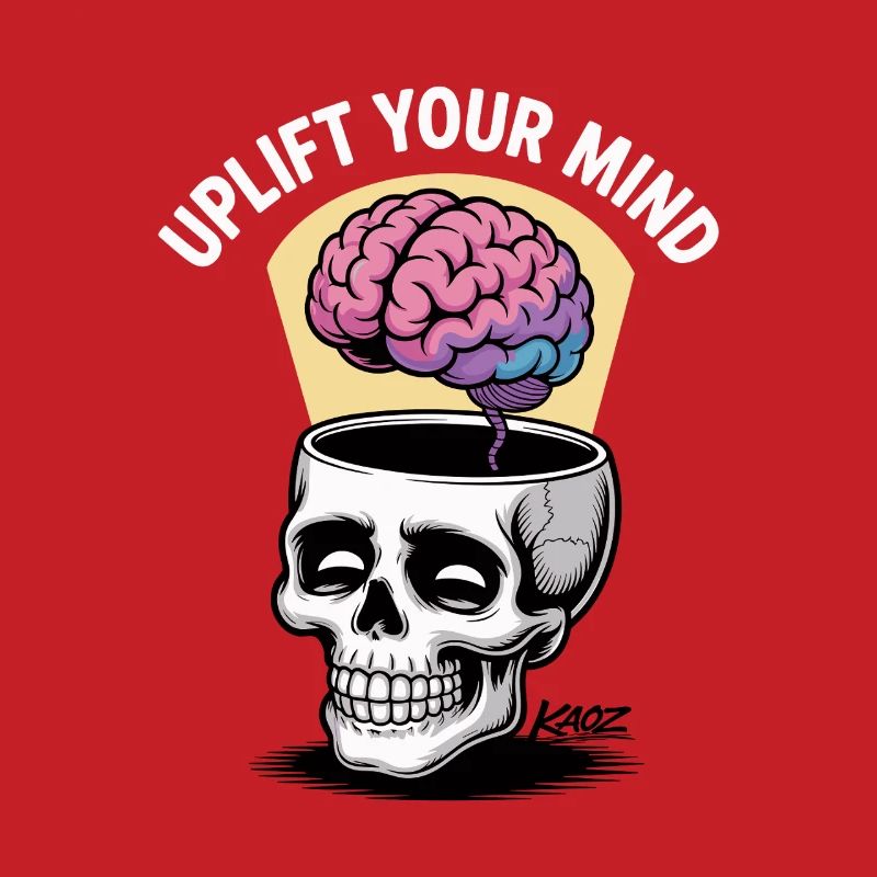 Skull and Floating Brain, uplift your mind