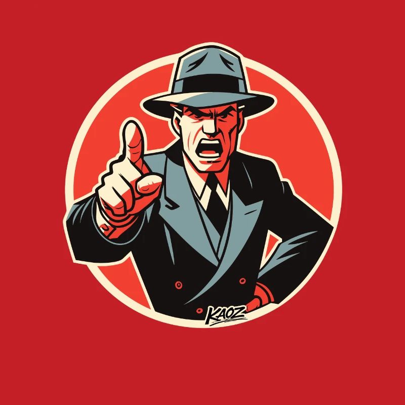 Retro Noir Mobster dapper dude Pointing