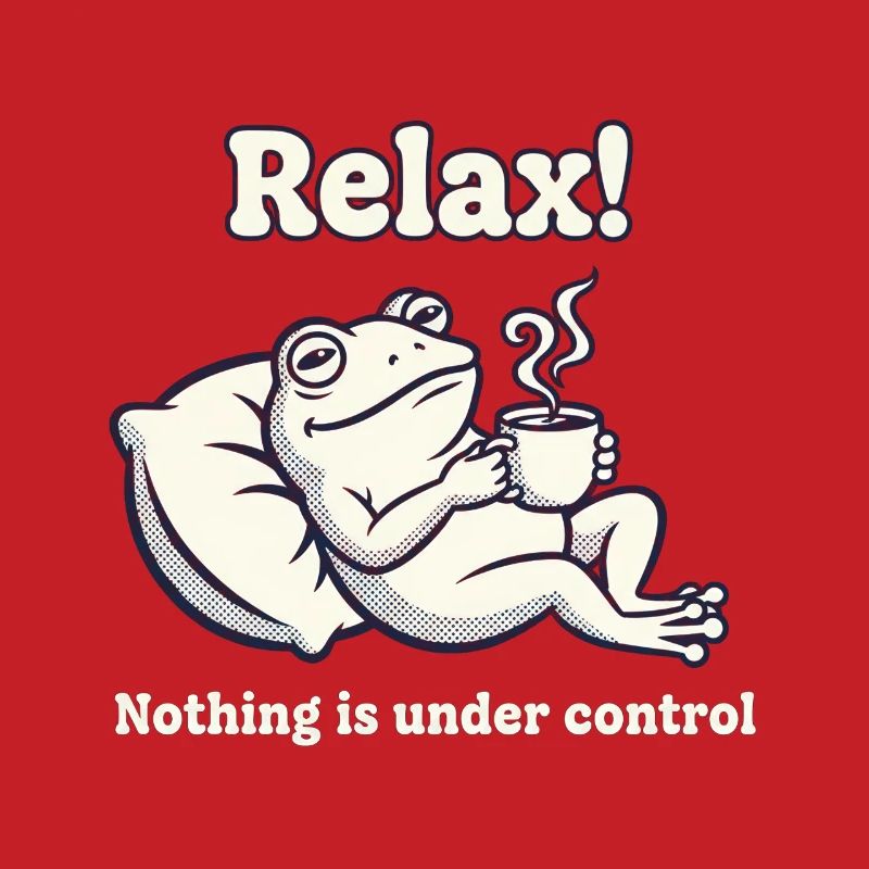 Relaxed frog: Nothing is under control