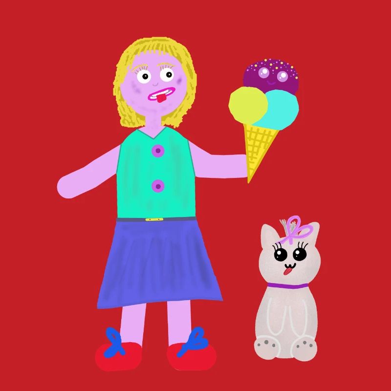 Eiscreme-Mädchen Eiscreme Eiswaffel Eis