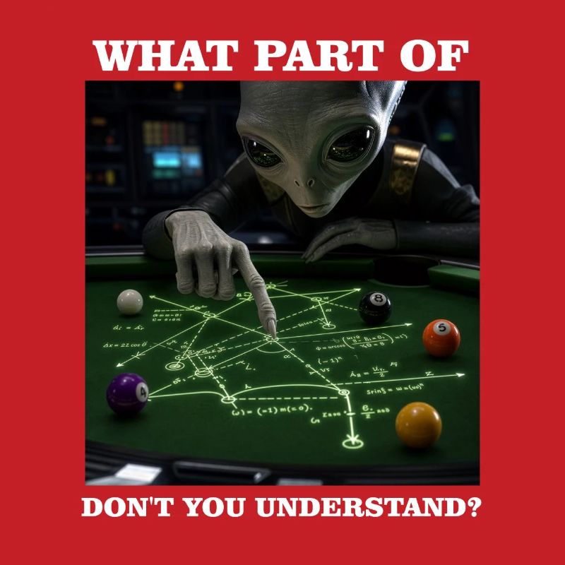Billiards Physics Alien Nerd Pool Player