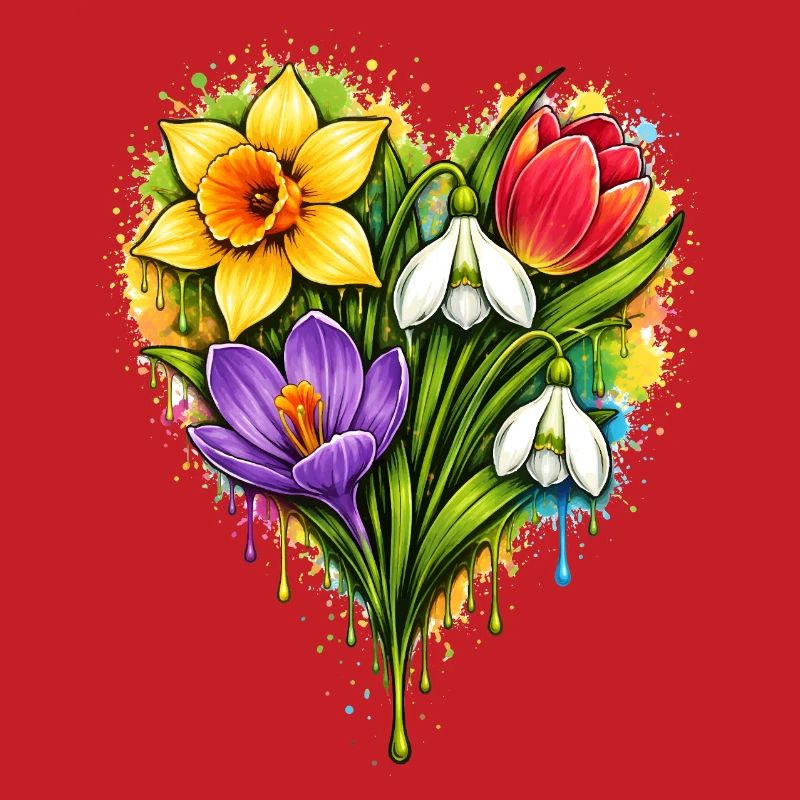 Fleurs de printemps colorées dans le style éclaboussure