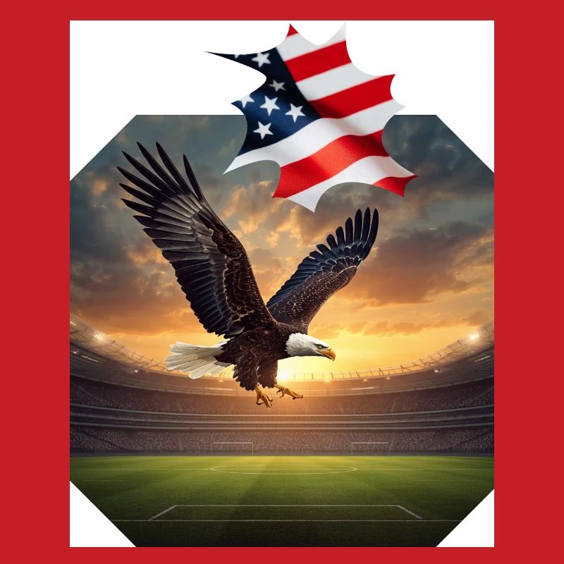 Patriotic eagle in stadium