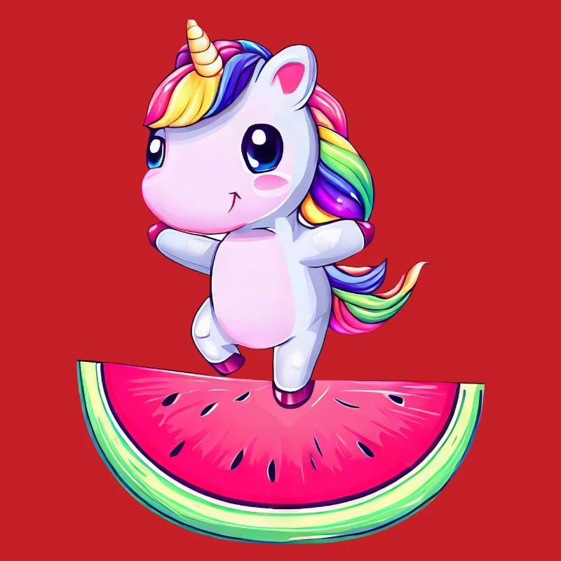 Licorne dansant sur pastèque - Drôle