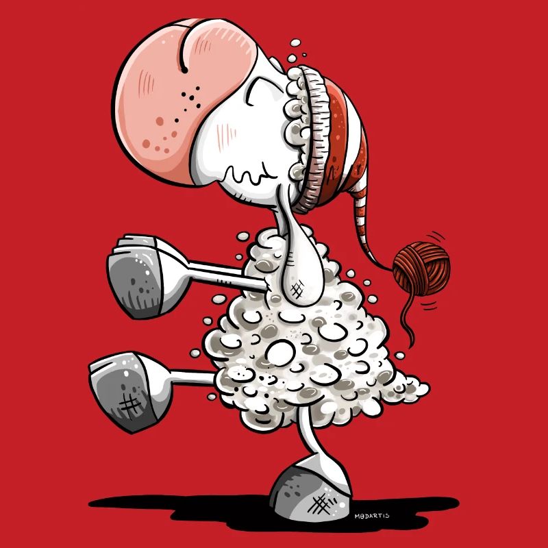 Sleepwalker sheep with sleeping cap