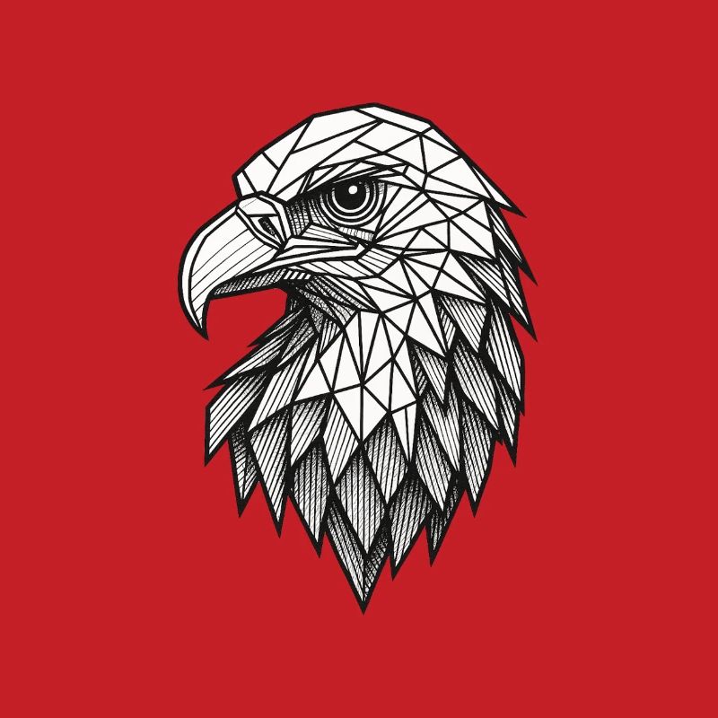 Geometric Eagle Head – Line Art