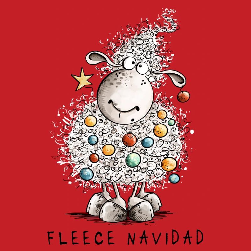 Fleece Navidad Weihnachtsschaf Cartoon Schaf