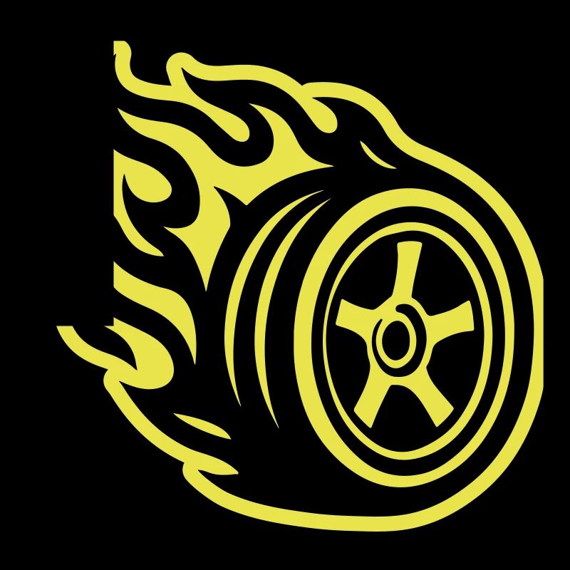 Tire Flame Car