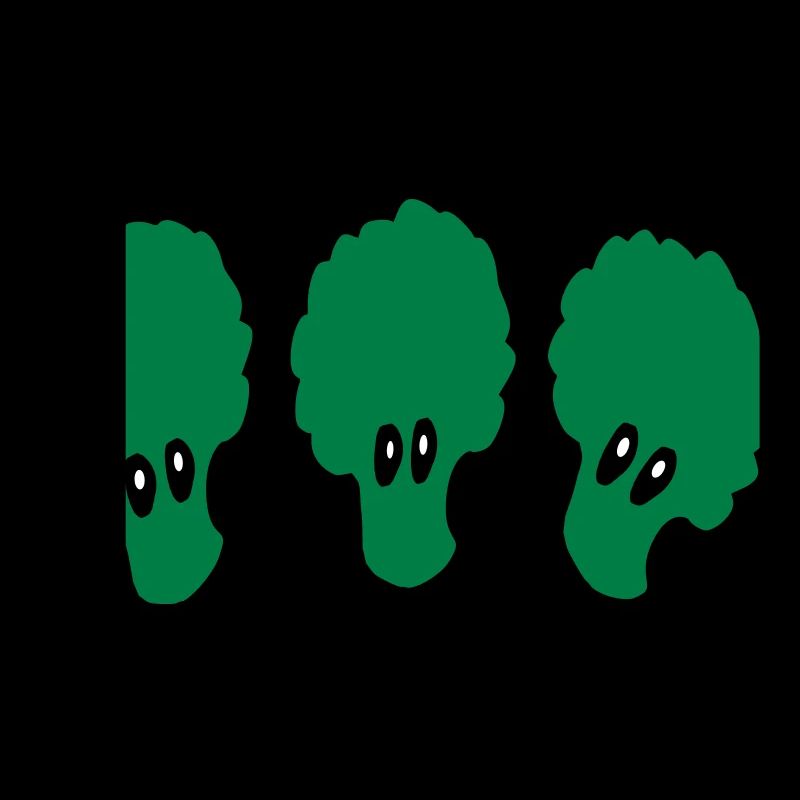 3 funny broccoli vegetables vector art