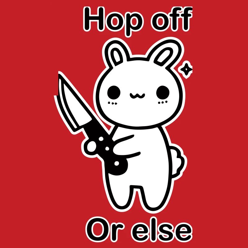 Süßer Hase mit Messer - Hop Off, oder sonst Design