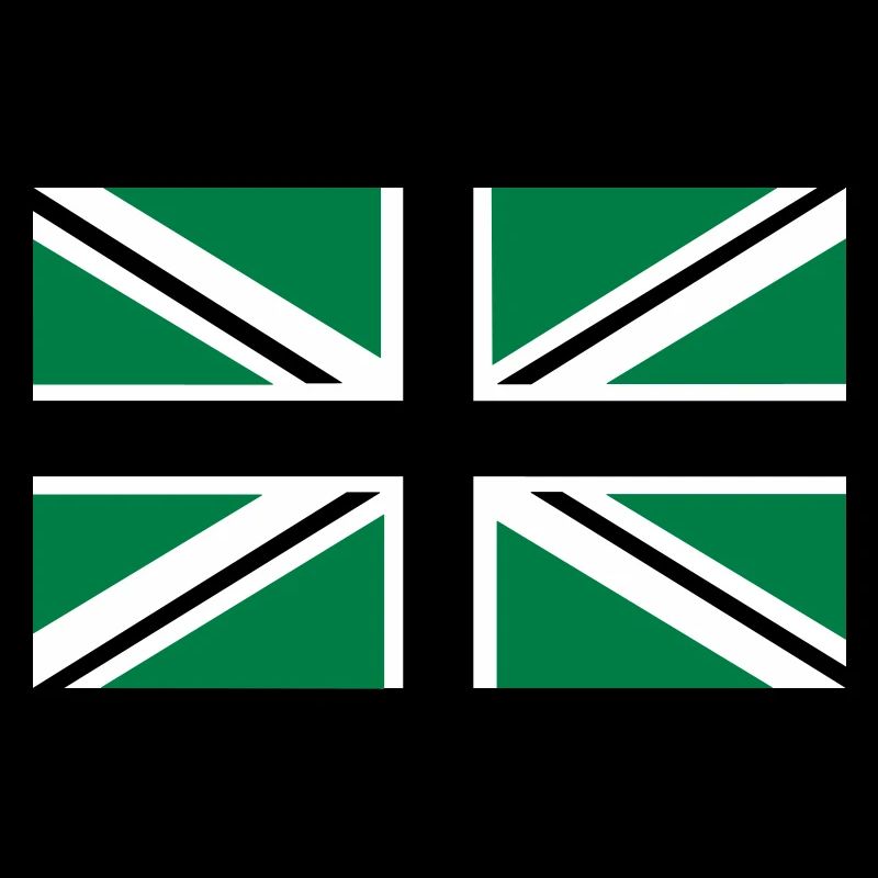 Union Jack | noir-blanc-vert | bannière | drapeau