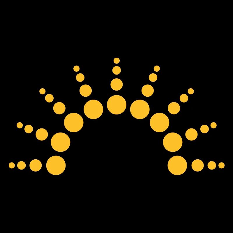 Half-circle circles points Sun logo