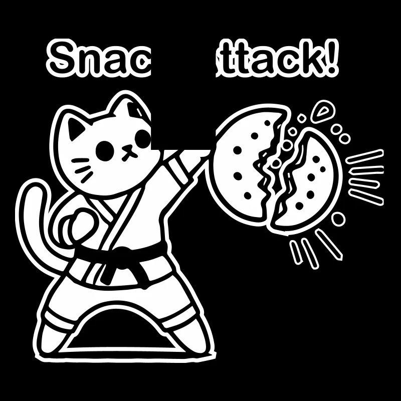 Karate-Katze, die einen Keks schlägt - Snack Attack Design