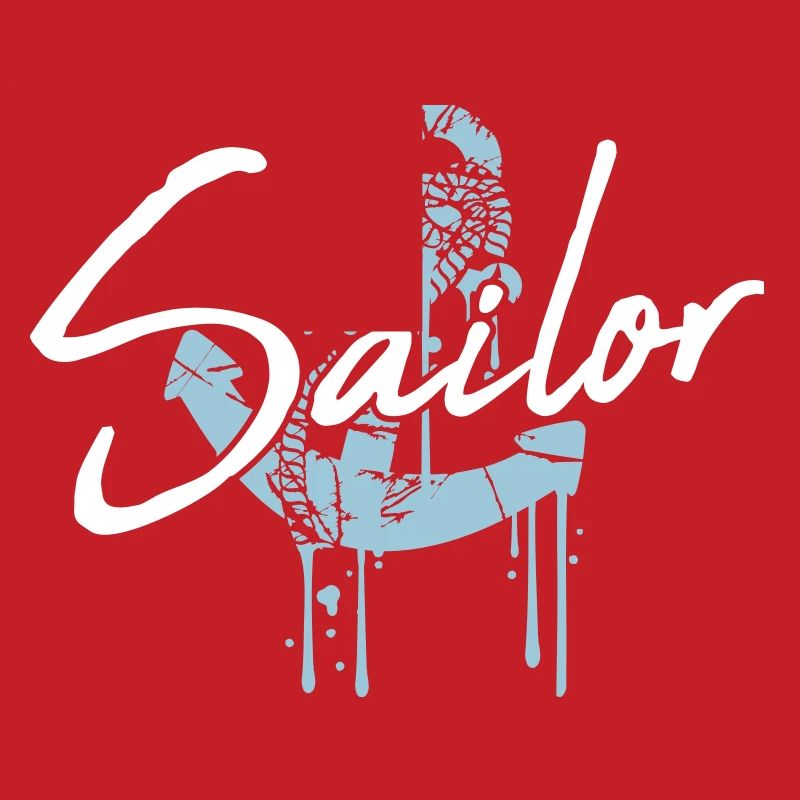 Sailor Anchor Graffiti Drop Sailing Text Saying