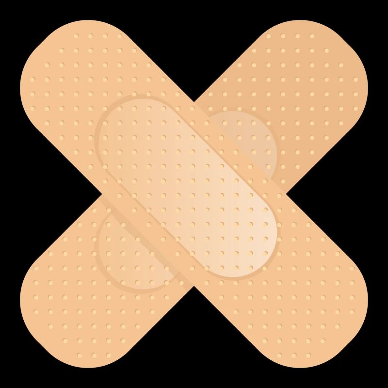 crossed sticking plaster as a design element