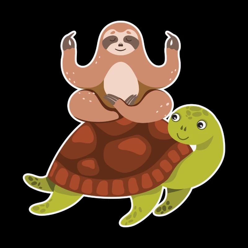 Sloth Riding Turtle Lazy Sloth Turtle