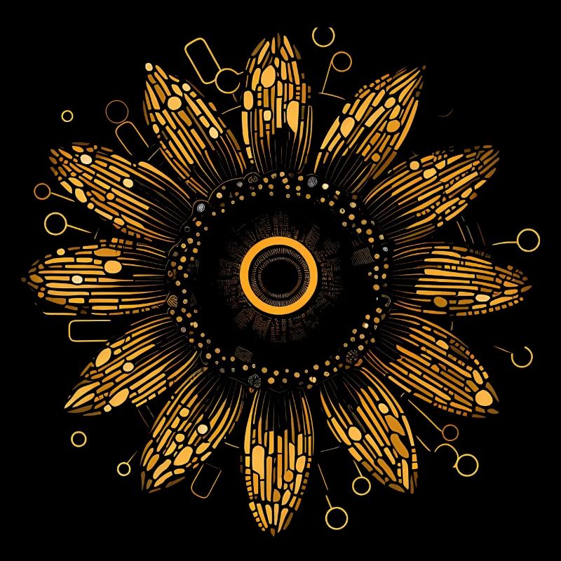 Boho Sunflower Mandala Pattern
