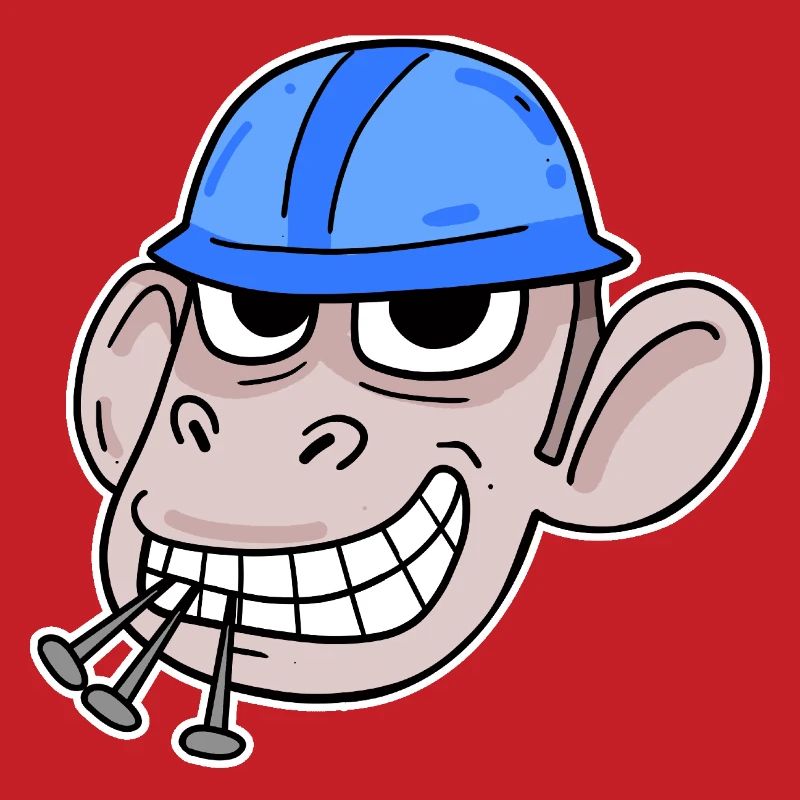 Monkey Construction Site Construction Worker