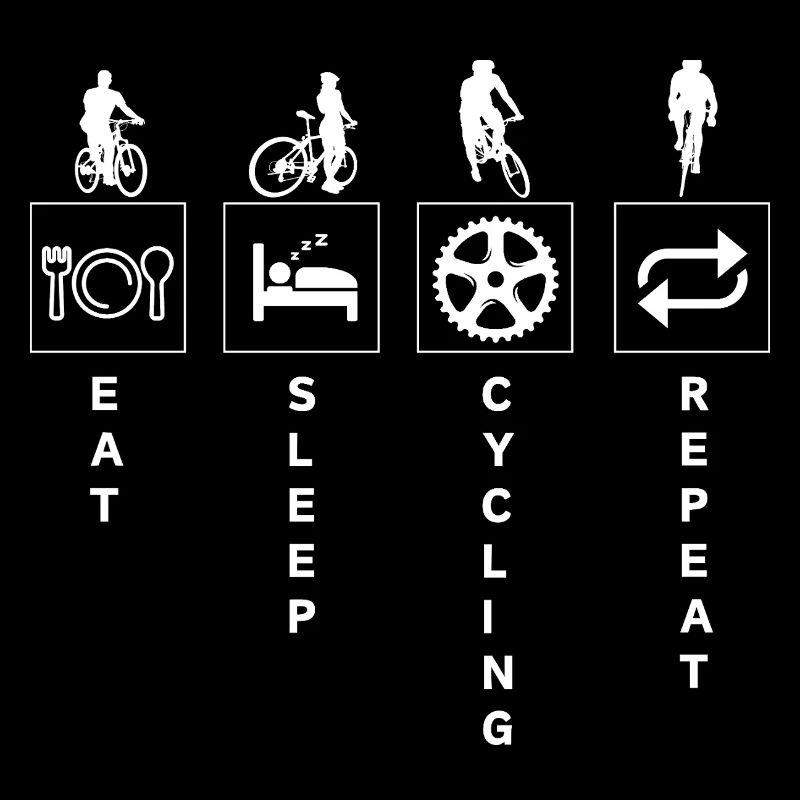 Citation de cyclisme drôle manger dormir répéter