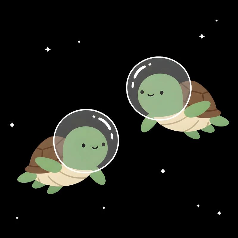 Tortues de l’espace mignonnes
