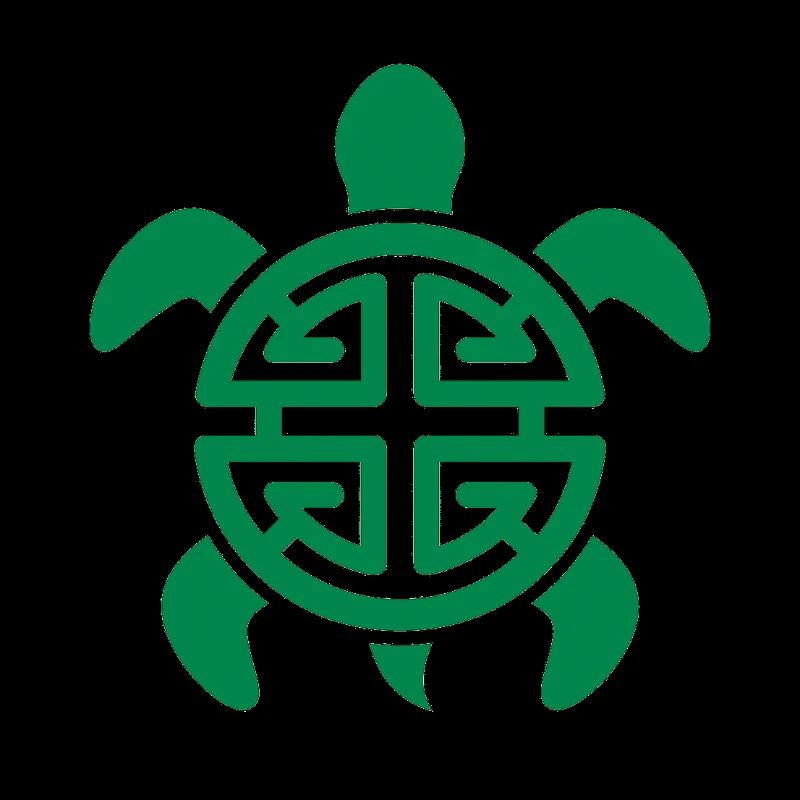 Geometric Lucky Turtle Pattern Green