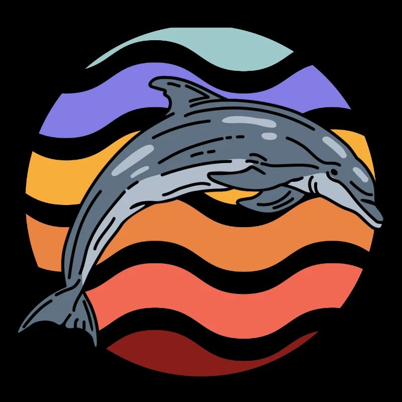 Dolphin in wave pattern