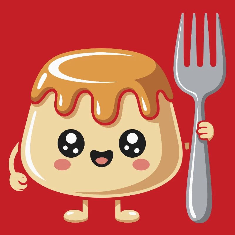 Pudding with fork