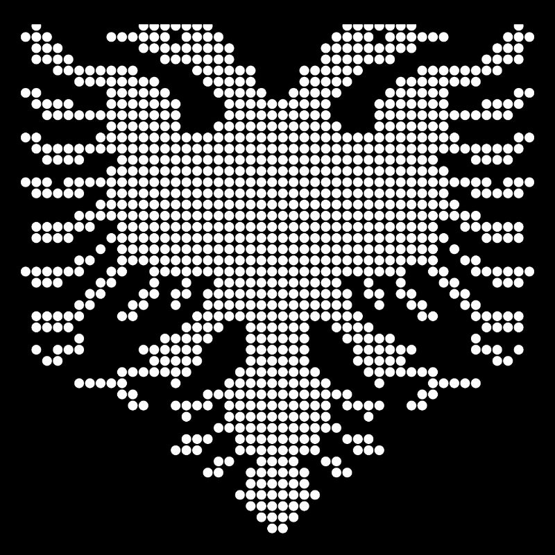 Albanian Double Headed Eagle Dotwork Emblem