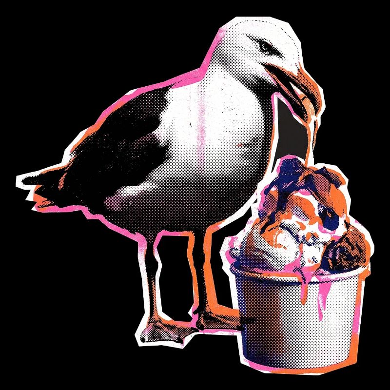 Möwe Isst Eis