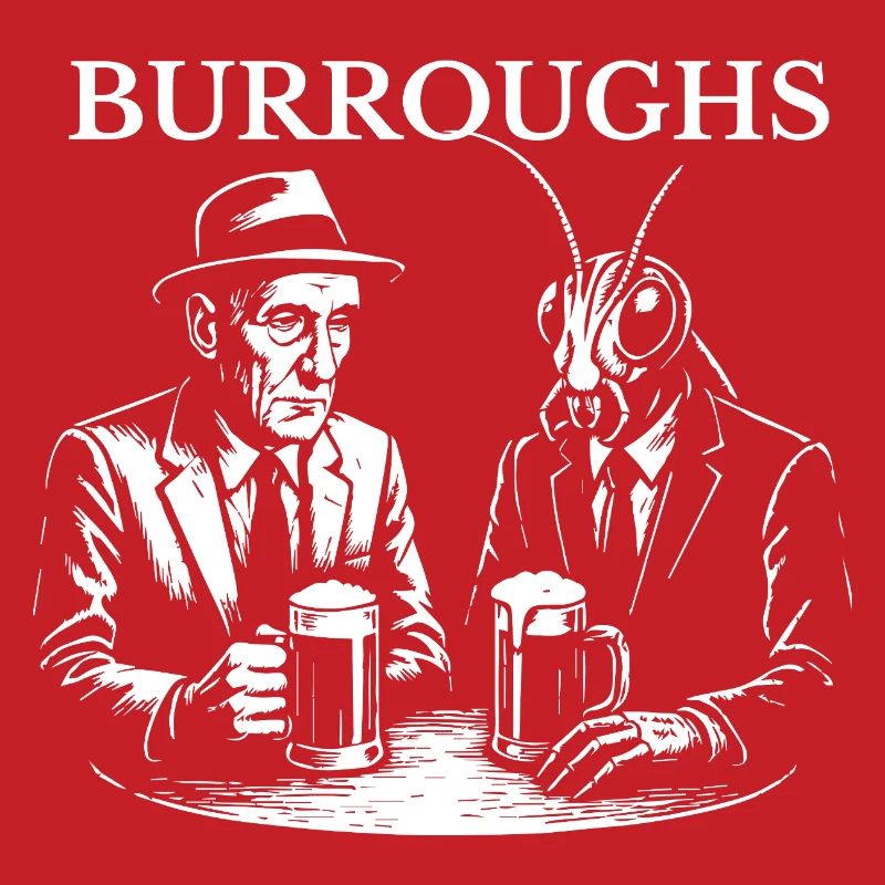 William S Burroughs drinking beer with cockroach