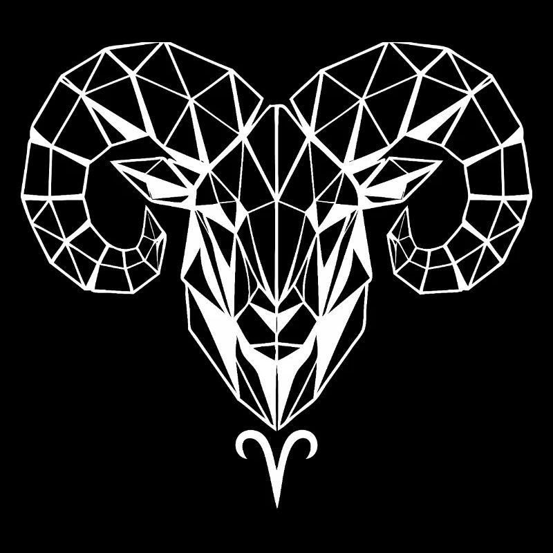 Geometric ram's head