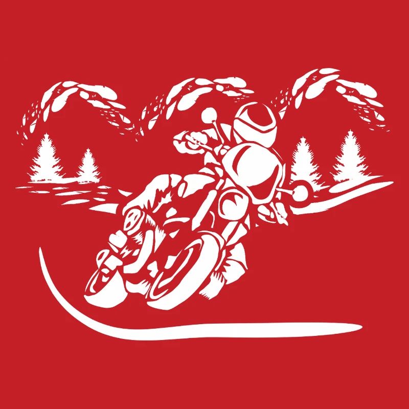 Silhouette de Moto Forêt