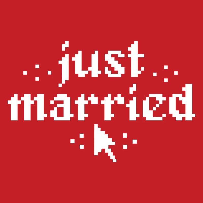 Just Married Pixel Mouse Pointer Wedding Gift