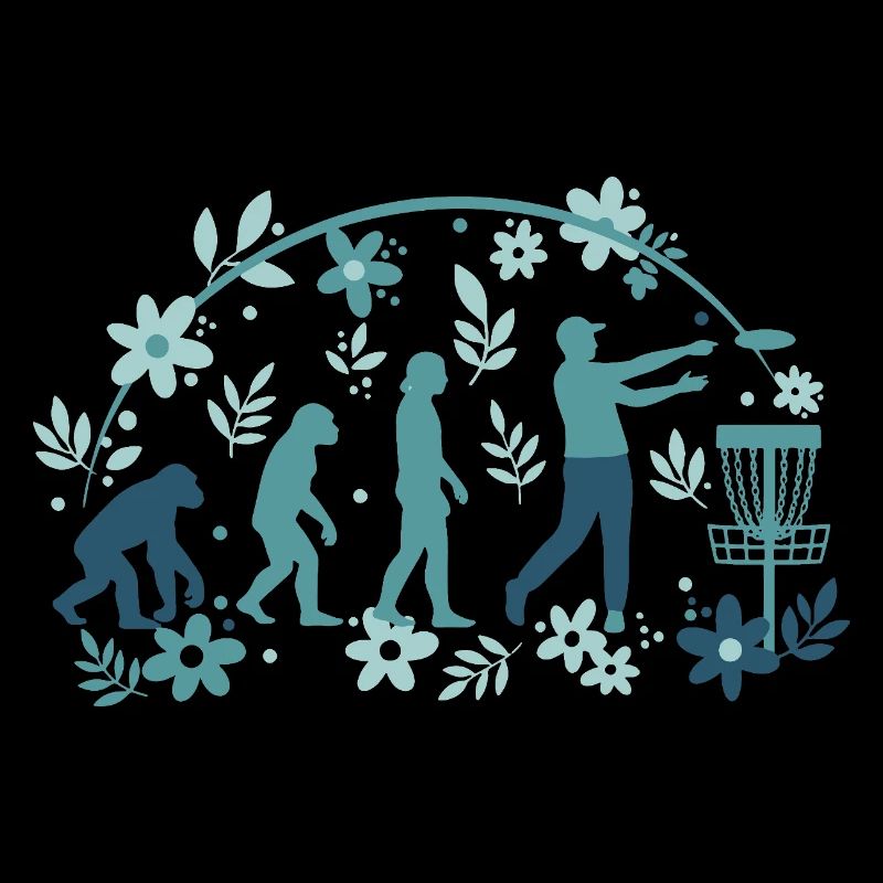 Disc Golf Evolution Funny Disc Golfer Flying Disc